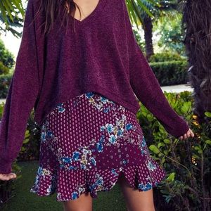 Band of Gypsies Illana Ruffle Floral Skirt